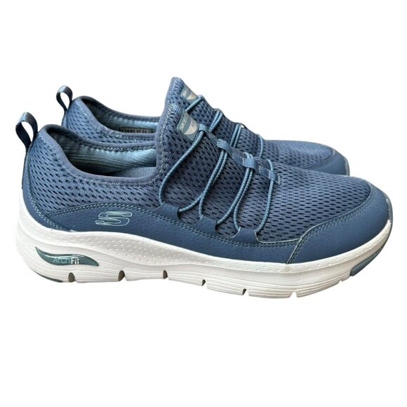 Skechers Womens Arch Fit Lucky Thought 149056 Blue Running Shoes Sneakers Sz 10 - Picture 1 of 9